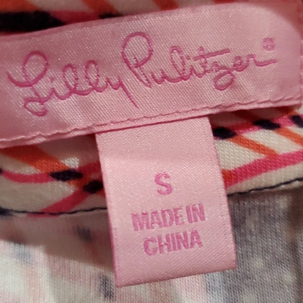 Lily Pulitzer KARI seashell Rayon Dress Size Small Navy & Pink